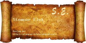 Stemper Elek névjegykártya