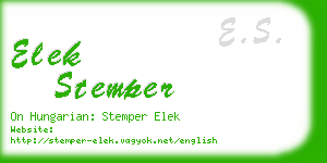 elek stemper business card